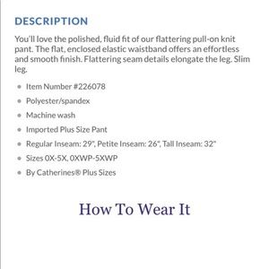 Brand New Catherines pants